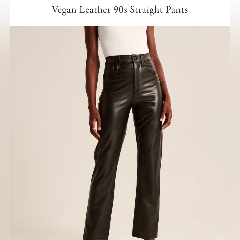 Abercrombie & Fitch Vegan Leather 90s Straight Pants